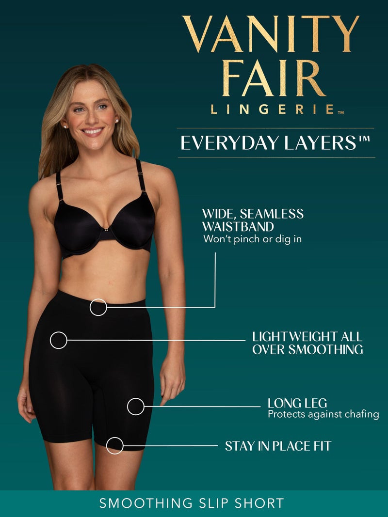 Vanity Fair Smoothing Slip Short, Damask Neutral, Small - Image 2